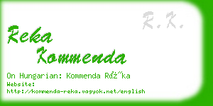 reka kommenda business card